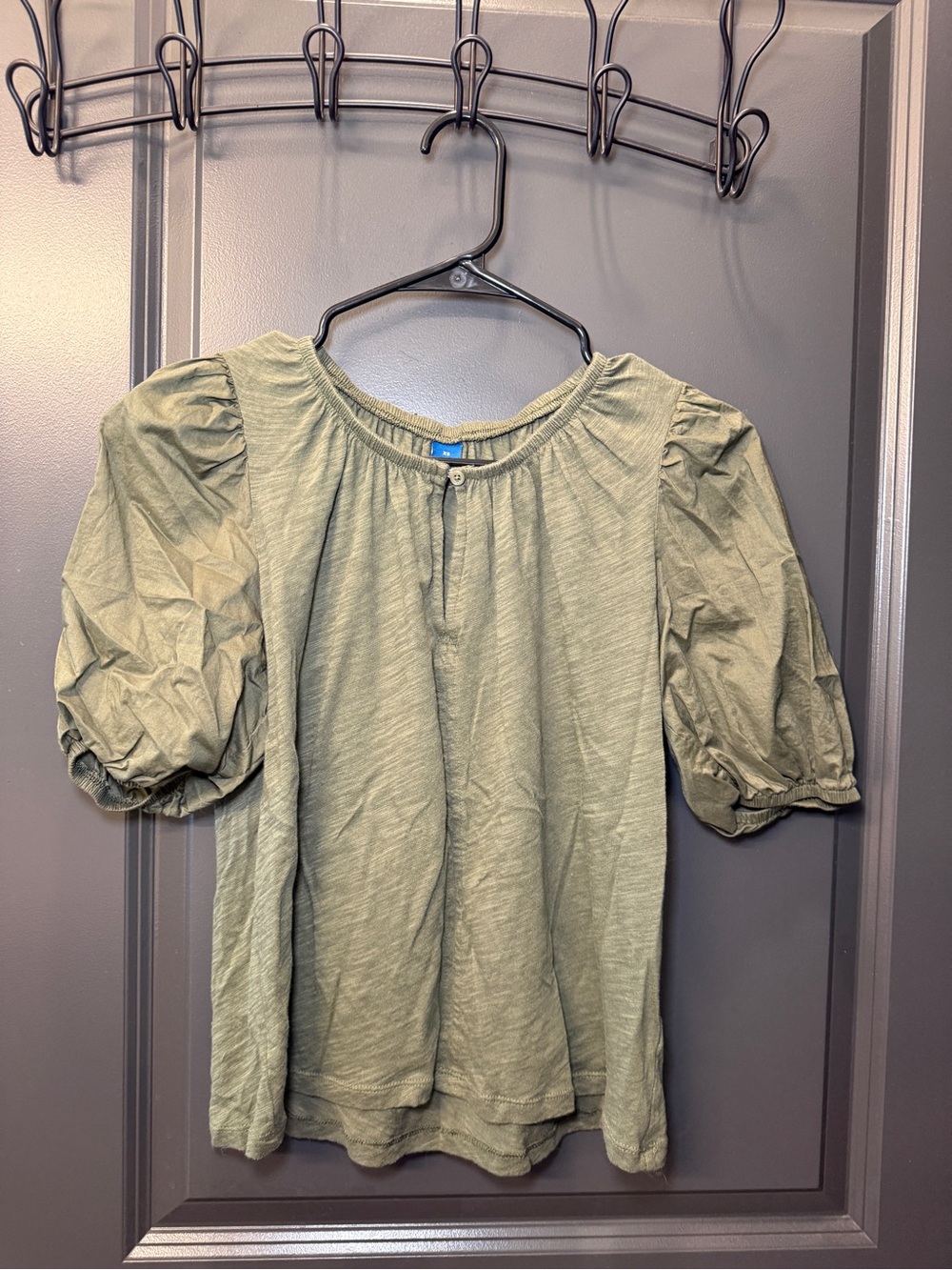 Old Navy Puff-Sleeve Slub-Knit Top Size XS